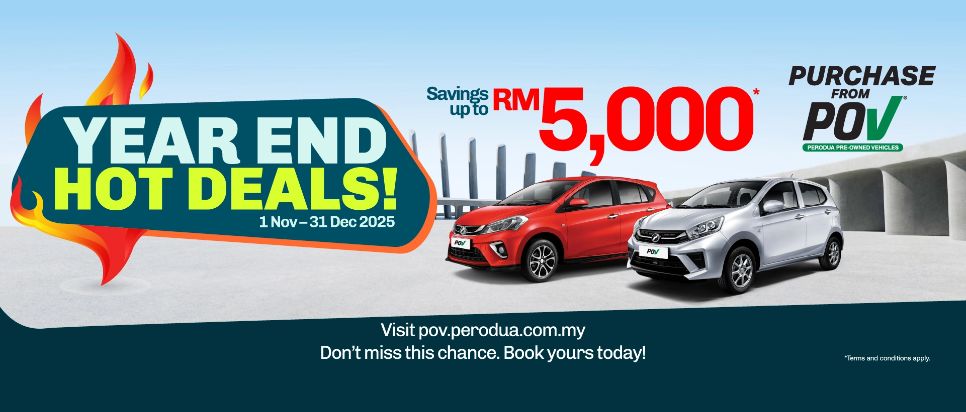 Perodua car subtle rear spoiler lending a calm, composed stance.