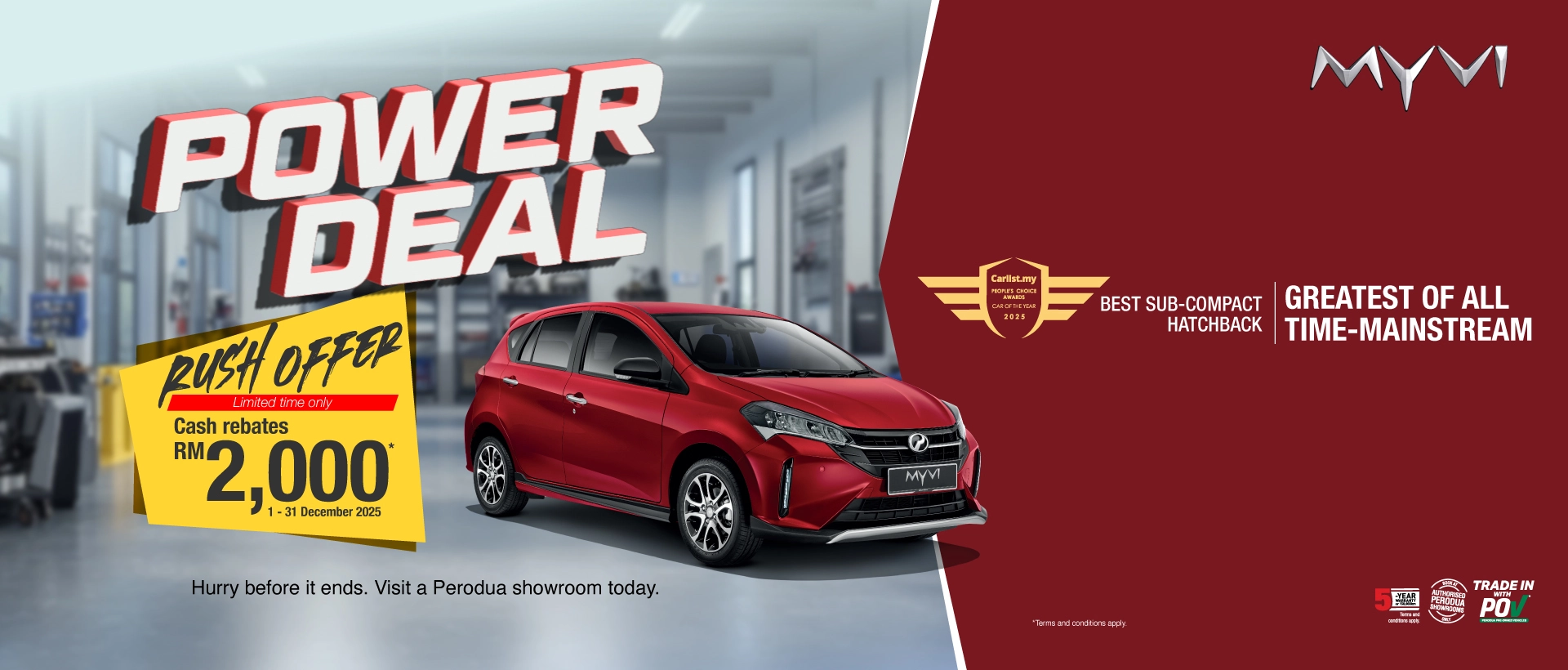 Perodua car in a minimalist studio hero pose for clarity and focus.