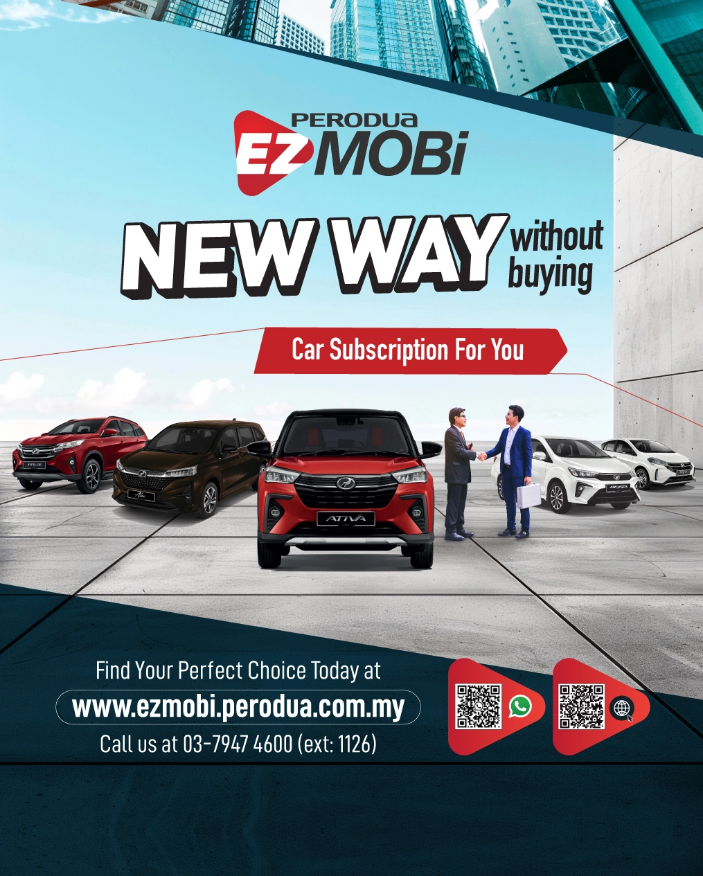 Perodua car in a minimalist studio hero pose for clarity and focus.